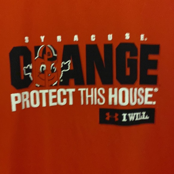 Under Armour Green Heat Gear Syracuse Orange Protect This House Shirt Mens L 🔥 - Picture 2 of 4